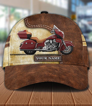 Brown Color Motorcyle Personalized Classic Cap, Personalized Gift for Motorcycle Lovers, Motorcycle Riders