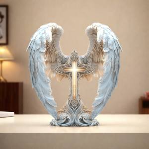 Gorgeous Angel Wings Cross Acrylic Plaque