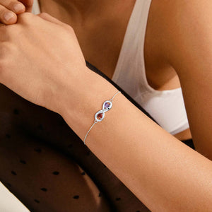 Love Forever - Personalized Infinity Love Birthstone Bracelet, GIft For Her