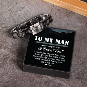 Personalised Bar Men's Bracelet. Men's Bracelet Gift for Dad