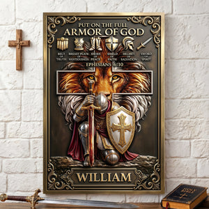 Kneeling Knight Jesus Printed Poster - Personalized Gifts For Christians
