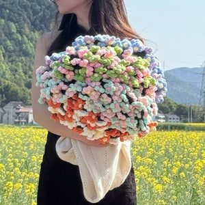 Hand-Knitted Daisy Blanket Bouquet Blanket Ready-Made Hand-Woven Flower Blanket, Gift For Mother And Girlfriend