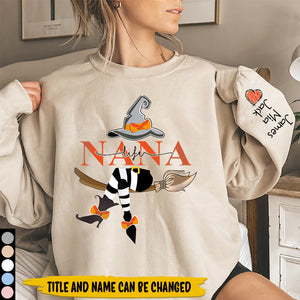 Life Witch With Grandkids Halloween Personalized Grandma Sweatshirt