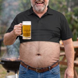 Gag Personalized Polo Shirt - Funny Belly For Men, Dad Bod,Husband