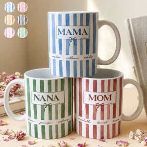 Personalized Striped Mug - Mother’s Day Gift For Mom Grandma