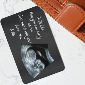 Now You Can Carry Me Too - Gift For Dad, Father, New Parents - Personalized Stainless Wallet Card