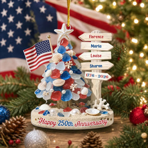 Personalized Acrylic Ornament - Patriotic Gift for Family, America 250 Keepsake