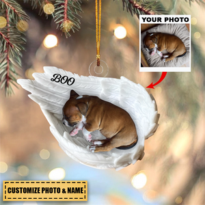 Memorial Pet Angel Wings - Personalized Custom Pet Photo Acrylic Ornament