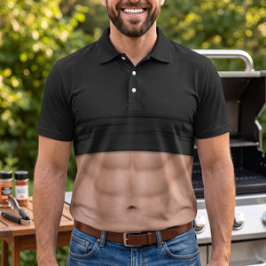 Gag Personalized Polo Shirt - Funny Belly For Men, Dad Bod,Husband