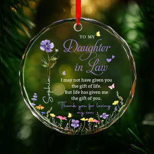 To My Daughter In Law - Personalized Glass Ornament - Gift For Daughter In Law