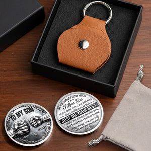 Custom Pocket Hug - Personalized Keychain Birthday Gifts For Son - You Are Stronger Than You Think