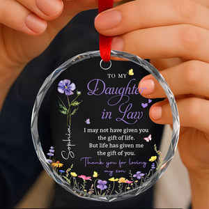 To My Daughter In Law - Personalized Glass Ornament - Gift For Daughter In Law