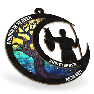 Fishing In Heaven - Personalized Suncatcher Ornament