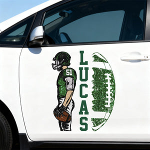 Personalized American Football Player Car Decal - Gift For American Football Lovers