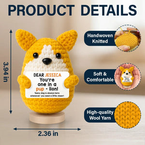 I May Be A Tiny Dog - Personalized Doll Crochet With Custom Card