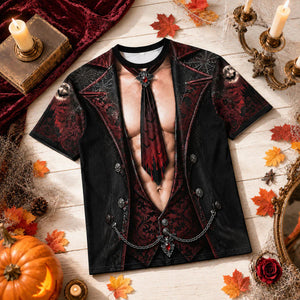 Printed Classic Shirt - Smiling Pumpkin King Design, Unique Halloween Gift for Dad
