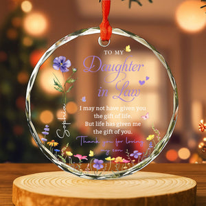 To My Daughter In Law - Personalized Glass Ornament - Gift For Daughter In Law