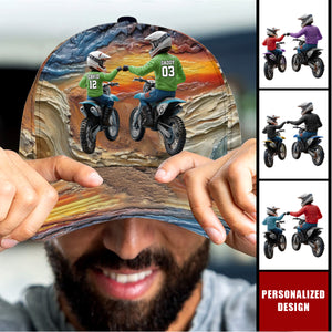 Dirt Bike Dad And Kid-Personalized Dirt Bike Cap