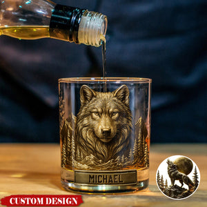 Cool Wolf - Personalized Wolf Whiskey Glass