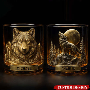 Cool Wolf - Personalized Wolf Whiskey Glass