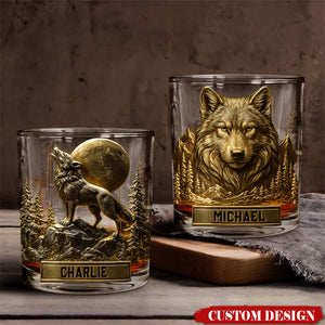 Cool Wolf - Personalized Wolf Whiskey Glass