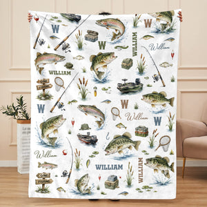 Personalized Fishing Blanket Blanket - Gift For Fishing Lovers