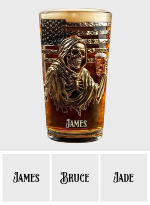 F*ck It Let's Have A Beer - Personalized Skull Beer Glass