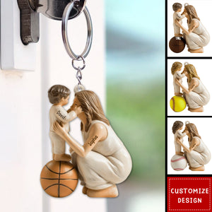 Personalized Any Sport Mom Acrylic Keychain
