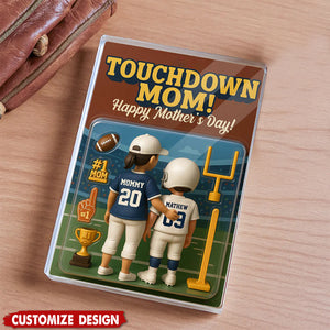 Touchdown Mom! - Personalized American Football Shaped Acrylic Plaque
