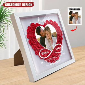 God Knew My Heart Needed You - Personalized Photo Flower Shadow Box