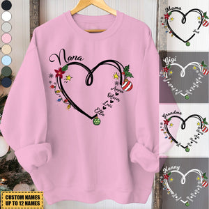 2024 New Release Nana Heart Christmas And Grandkids Sweatshir