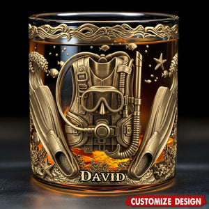 Scuba Diving Life - Personalized Scuba Diving Whiskey Glass