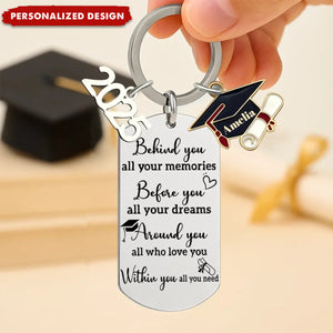 Personalized Engraved Graduation Keychain-Graduation Gift For Family Members