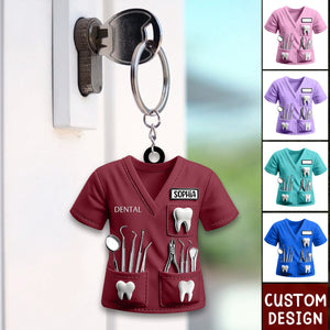 Personalized Dental Unifrom Keychain