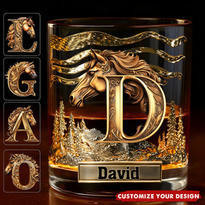 Love Horses - Personalized Horse Whiskey Glass