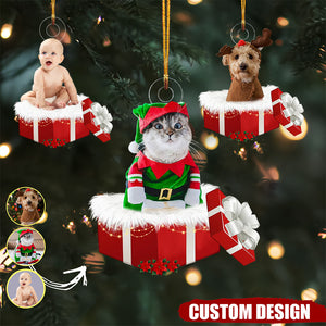 Baby Or Pet Christmas Gift - Personalized Photo Mica Ornament