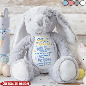 May God Bless You - Personalized Stuffed Bunny