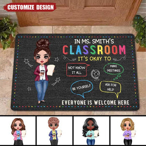 New Release-In Teacher Classroom It‘s Okay Everyone Is Welcome Here Personalized Classroom Doormat