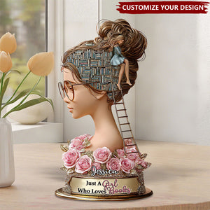 Just A Girl Who Loves Book - Personalized Book Custom Shaped Acrylic Plaque