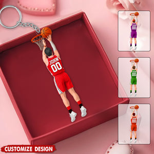 Personalized Back View Basketball Keychain - Gift For Basketball Lovers