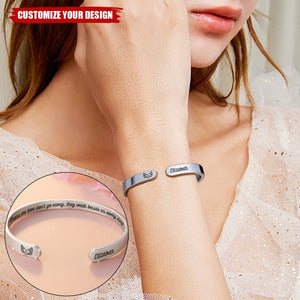 Memorial Personalized Custom Bangle Bracelet Cuffs - Sympathy Gift For Family Members