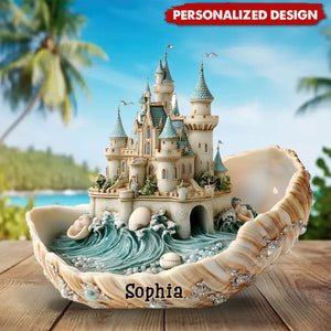 Seashell Castle Souvenir Gift-Personalized Sea Lover Shaped Acrylic Plaque