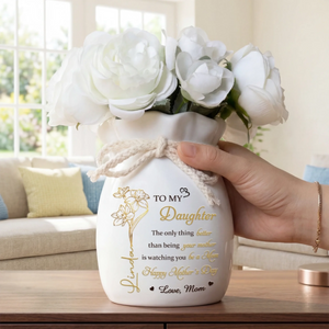 Personalized Flower Vase With Ribbon - Personalized Mother's Day Birthday Gifts For Daughter - You Carry Love So Beautifully
