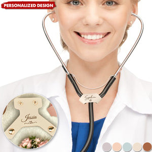 Personalized Leather Stethoscope Name Tag Gift for Doctor
