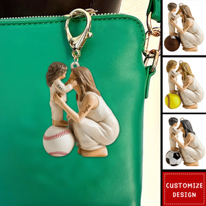 Personalized Any Sport Mom Acrylic Keychain