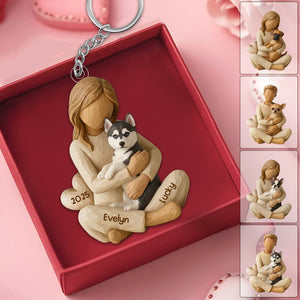 With My Dog - Personalized Acrylic Keychain - Gift For Dog Lovers