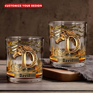 Love Horses - Personalized Horse Whiskey Glass