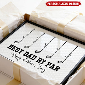 Golf Best Dad Grandpa By Par-Personalized Poster - Father's Day Gift For Dad, Grandpa