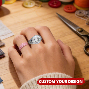 Sewing Is My Therapy - Personalized Sewing Signet Ring