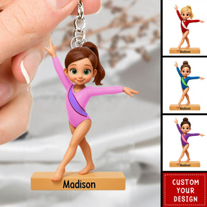 Gymnastic Girl - Personalized Acrylic Keychain - Gift For Daughter Granddaughter